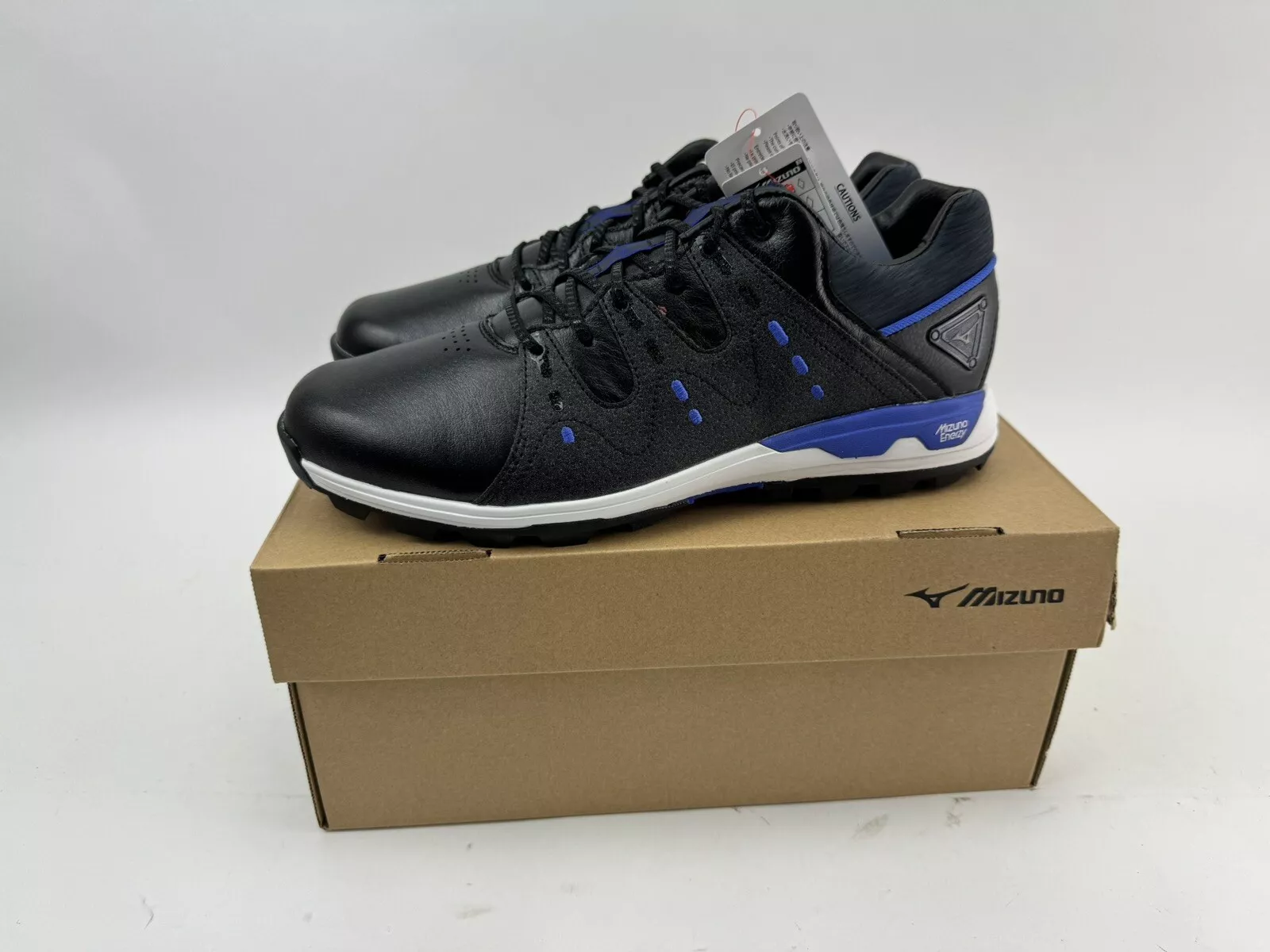 Mizuno Wave Hazard Golf Shoes UK 9.5 Black/Blue /Spikeless /New /19765